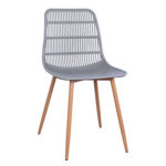 Polypropylene Chair Giosseta HM8513.10 Grey with Metallic Legs 46x51x84cm