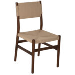 DINING CHAIR BEECH WOOD WALNUT- NATURAL ROPE ECRU 48X52X85Hcm.HM9412.04