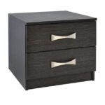 Bedside table with 2 drawers and handles HM2235.01 Zebrano 48x40x42