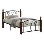 HM389 METAL & WOOD SUZIE BED FOR SINGLE MATTRESS 90x190cm.