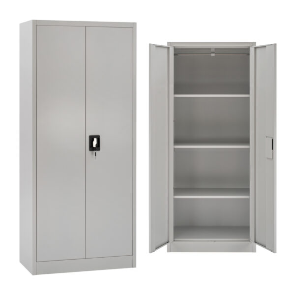 Metallic wardrobe 70x40x170 with 4 Storage Spaces 2 Doors HM5748