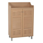 SHOE RACK-CABINET CAILENA HM2230.09 MELAMINE IN NATURAL COLOR 77X40,5X122Hcm.