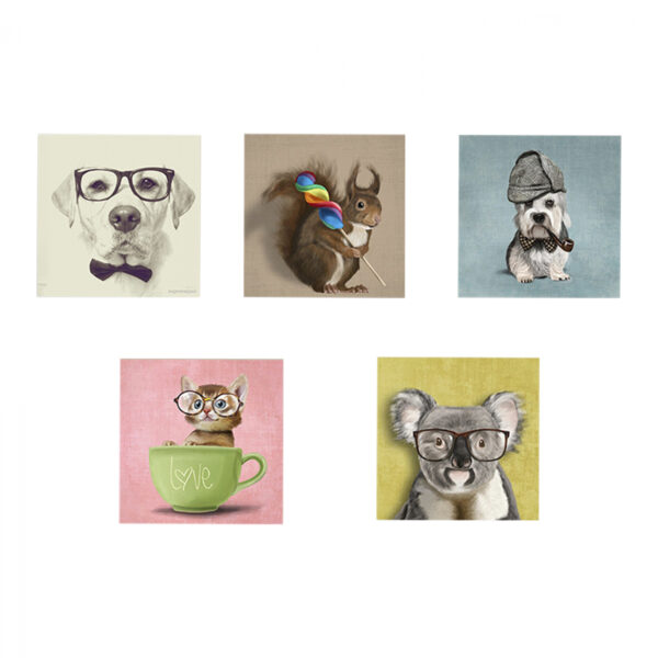 CANVAS FIVE PIECES MDF CLEVER PETS HM7205.01 75X0,3X15 cm.