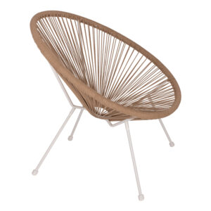 ARMCHAIR ACAPULCO NEST-TYPE WHITE METAL & RATTAN NATURAL HM5871.02 70x73x79 cm.