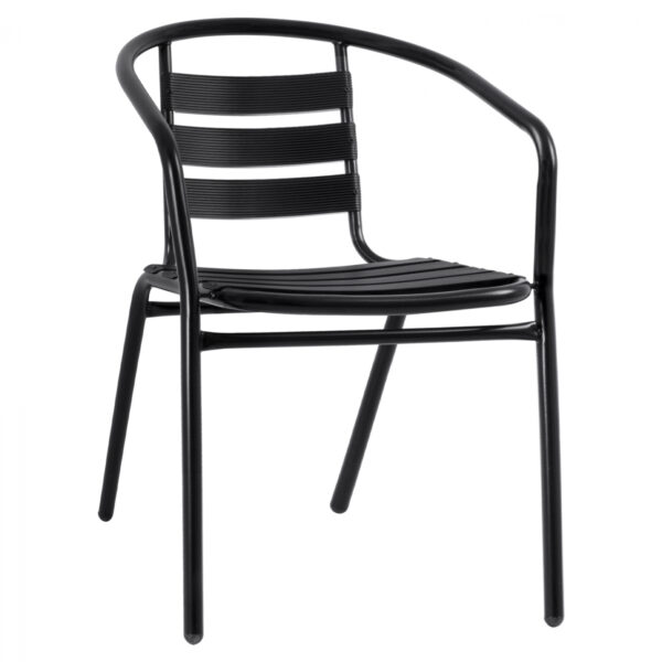 Armchair Laura Metallic Black with aluminum slices HM5037.03 54x59x73cm