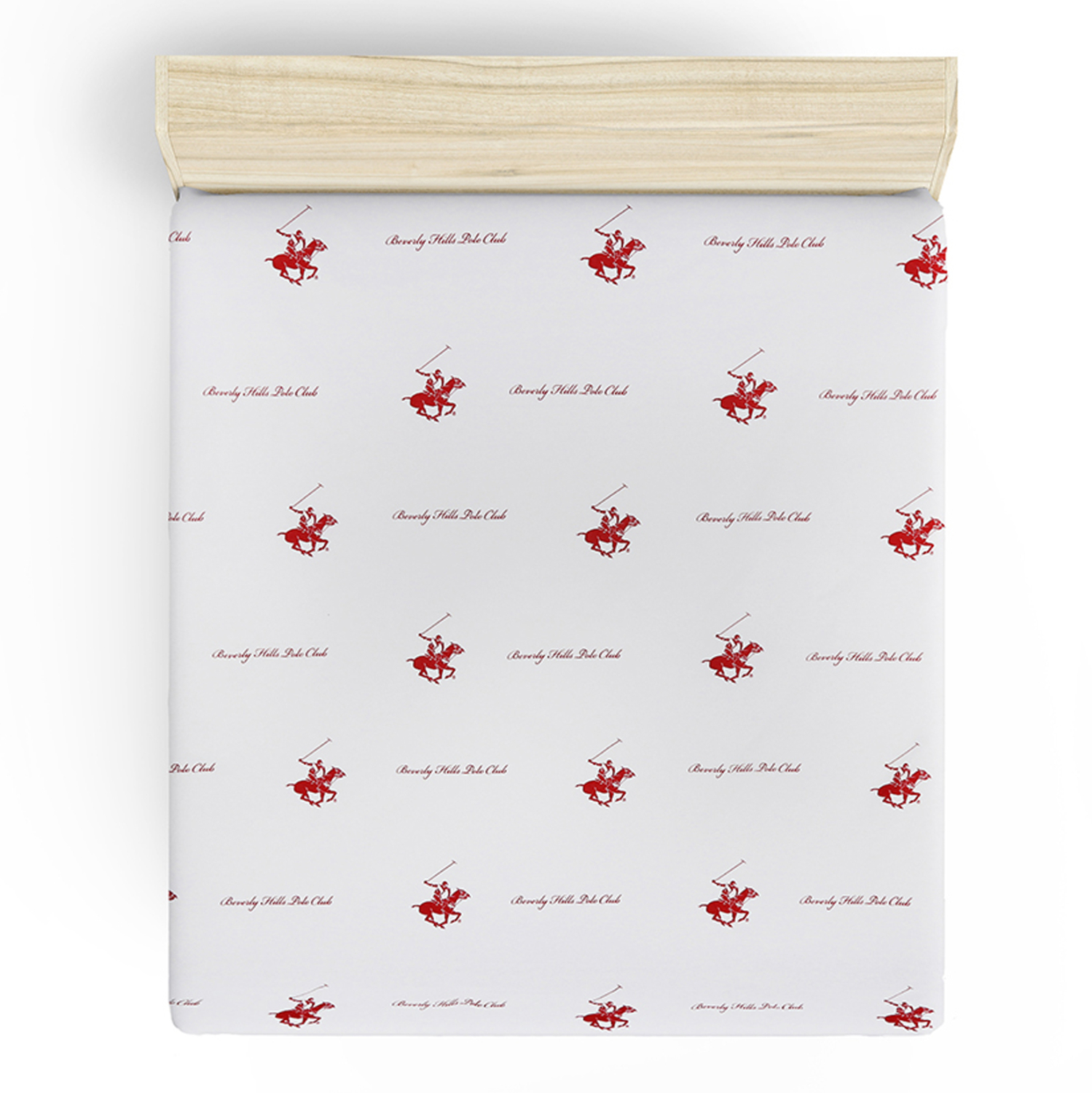 FLAT SHEET BEVERLY HILLS POLO CLUB HM12031.01 WHITE RED 180x240 cm. 176BHP1103