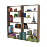 Set 2 pieces Tars Bookcase Walnut-chromium HM11301.03 168x24x157 cm