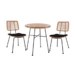 Set 3 pieces Allegra Wicker '70x74cm Beige & Black HM10478