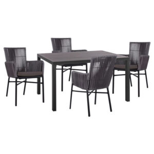 Set 5 pieces Aluminum with Table 140x80x75.5 HM10517