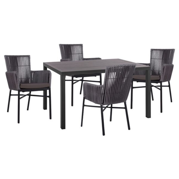 Set 5 pieces Aluminum with Table 140x80x75.5 HM10517