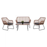 Set Outdoor spaces HM5530 metallic with rattan