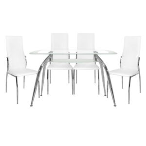 Set Dining Table 5 pieces Norris 120x75- Kim White HM10060.01