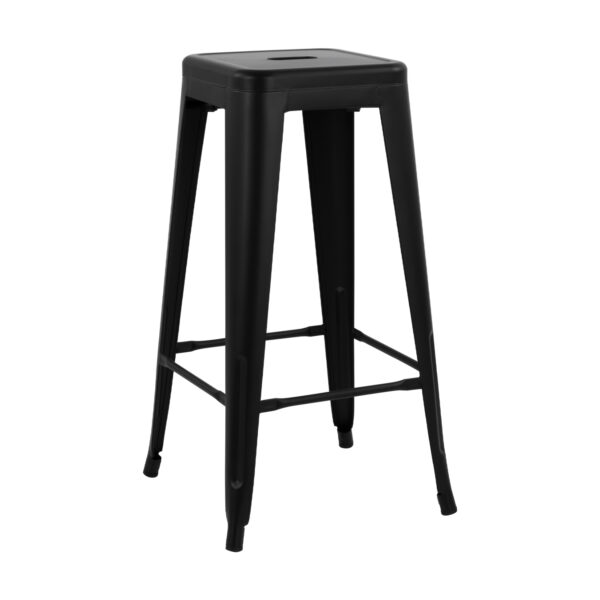 Bar Stool Metallic Melita in black matte 43x43x76cm HM8642.22