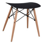 STOOL TONIA HM0109.02 BEECH WOOD LEGS-BLACK POLYPROPYLENE SEAT 47x34.5x46.5Hcm.