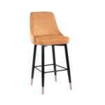 Bar Stool SERENITY HM8519.09 Gold Velvet with metallic frame 51Χ58Χ110cm
