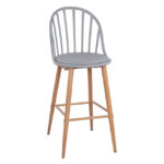Stool Bar with metallic legs Alina HM8580.10 Grey Color 47x57x113cm
