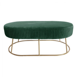 Bench Alinafe HM8635.03 from cyppress green velvet with gold base 118x66x42cm