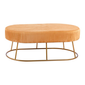 Bench Alinafe HM8635.09 from gold velvet with gold base 118x64x40,5cm