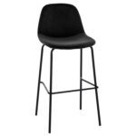 STOOL VINCENT HM8579.14, VELVET BLACK, METAL FRAME 56,5x47x106 cm.