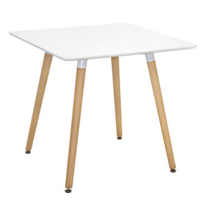Kitchen Table Minimal HM0057.01, White MDF, legs BEECH