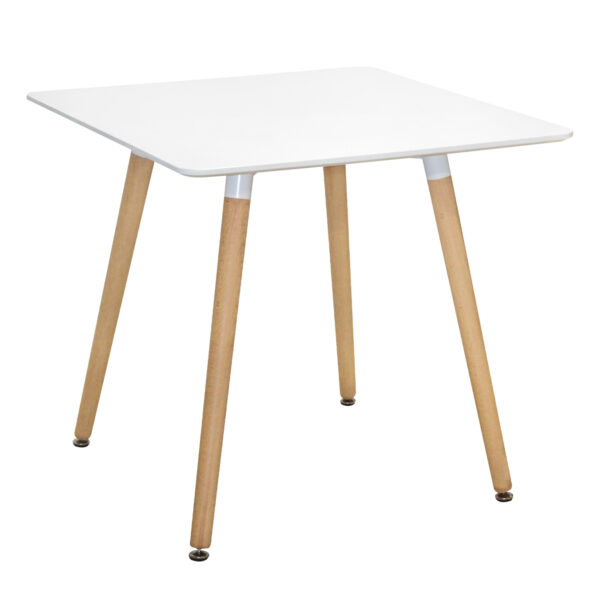 Kitchen Table Minimal HM0057.01, White MDF, legs BEECH