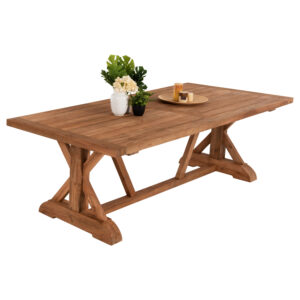 OUTDOOR CROSS LEG DINING TABLE HM5964 RECYCLED TEAK WOOD IN NATURAL COLOR 240x100x75Hcm.