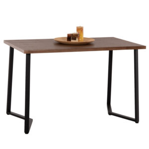 DINING TABLE JAY HM9531 WALNUT COLORED MDF-BLACK METAL LEGS 120x70x76Hcm.
