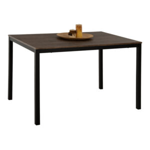DINING TABLE GOOSE HM9532 WALNUT MDF-BLACK METAL LEGS 120X80Χ75Hcm.