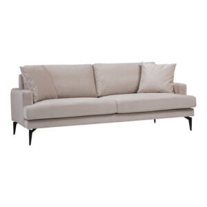 2-seater sofa Fortune pakoworld velvet beige-black 175x90x88cm