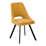 Chair Initiate pakoworld teddy fabric yellow-black metal leg 48x57x85cm