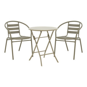 Albero-Tade pakoworld metal dining table in champagne shade D60x70cm