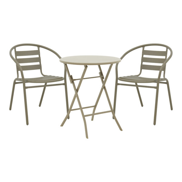 Albero-Tade pakoworld metal dining table in champagne shade D60x70cm