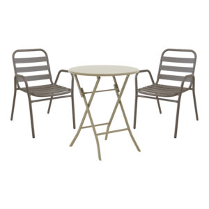 Albero-Sussie pakoworld metal dining table in champagne shade D60x70cm