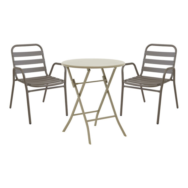 Albero-Sussie pakoworld metal dining table in champagne shade D60x70cm