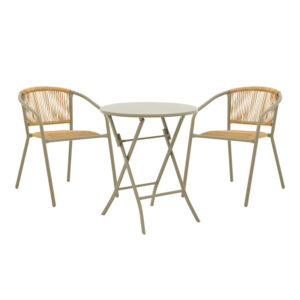 Albero-Lindaria pakoworld metal dining table in champagne shade D60x70cm