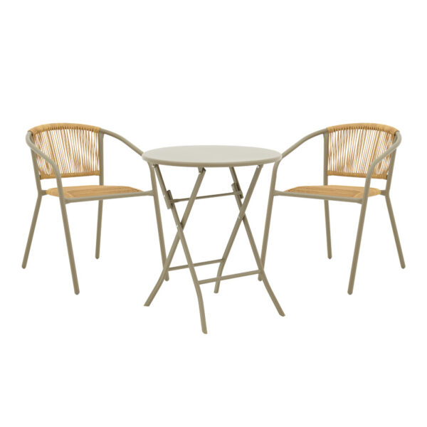 Albero-Lindaria pakoworld metal dining table in champagne shade D60x70cm