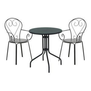 Vergo-Monasty pakoworld dining set 3pcs metal in black shade