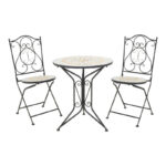 Sellis pakoworld dining set 3pcs mosaic-metal black