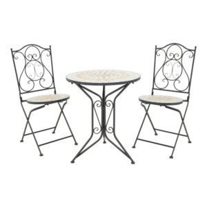 Sellis pakoworld dining set 3pcs mosaic-metal black