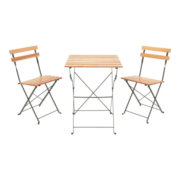 Dining table Pometia pakoworld set of 3 pieces wood-metal