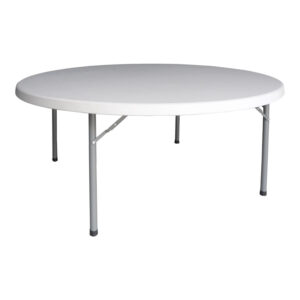 Foldable Comfort pakoworld catering table suitcase white round D180x74cm