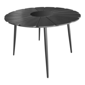Pinap table pakoworld black aluminum and black plywood D110x74cm