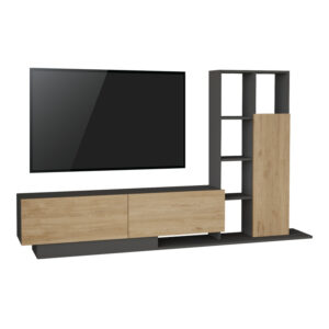 Damon pakoworld living room set in natural-anthracite color 211.2x29.5x123.6cm