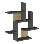 Nogara pakoworld wall shelf in natural-anthracite shade 62.6x14.5x66.2cm