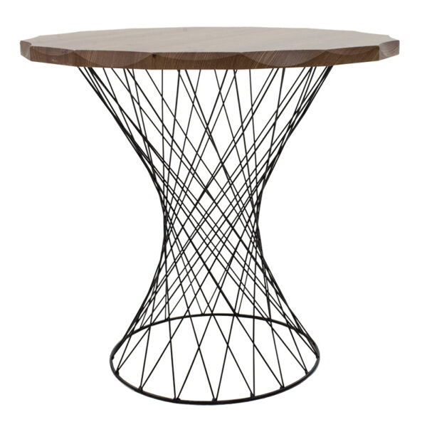 Dining table Table Ronlele pakoworld metal black-walnut D81x76cm