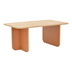 Boca pakoworld table in oak-brick  shade 100x60x42cm