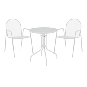 Vergo-Tarete pakoworld dining set 3pcs metal in white shade