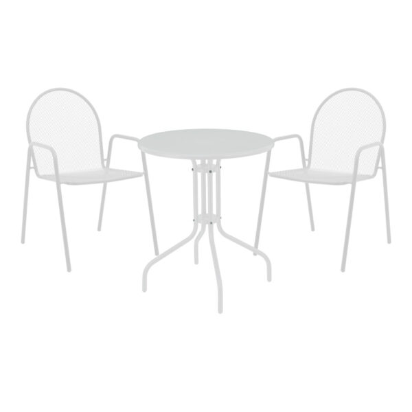 Vergo-Tarete pakoworld dining set 3pcs metal in white shade
