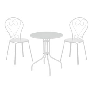 Vergo-Chari pakoworld dining set 3pcs metal in white shade