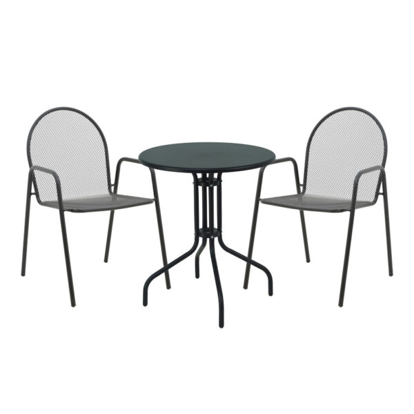 Vergo-Tarete pakoworld dining set 3pcs metal in black shade